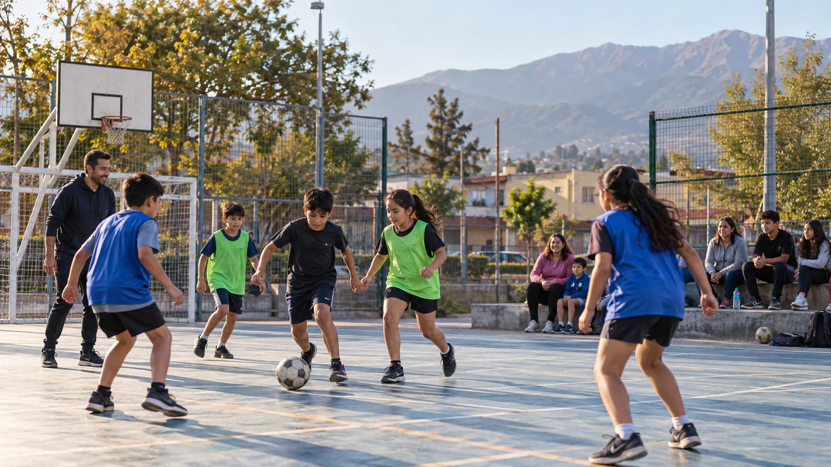 Representación conceptual de deporte barrial inclusivo